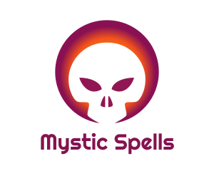 Voodoo - Gradient Skull Emblem logo design