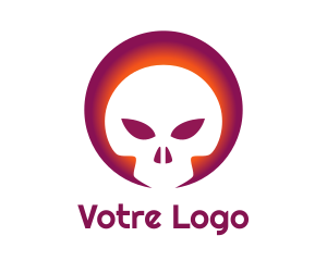 Skeleton - Gradient Skull Emblem logo design