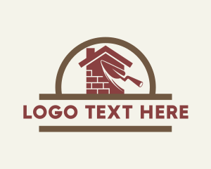 Renovation - Home Brick Wall Construction logo design