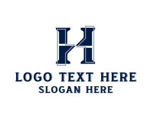 Letter H - Architecture Pillar Letter H logo design