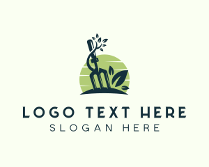 Lawn - Gardening Fork Plant logo design
