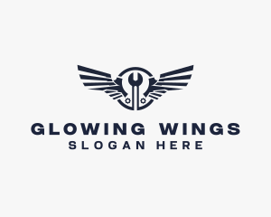 Wings Mechanic Tools logo design