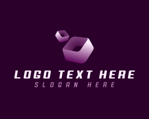 Block - 3D Futuristic Cube logo design