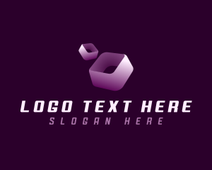 3D Futuristic Cube  Logo