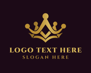 Gold Elegant Crown logo design