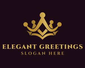 Gold Elegant Crown logo design