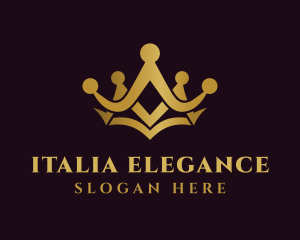 Gold Elegant Crown logo design