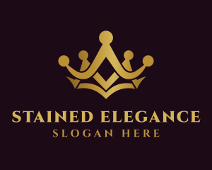 Gold Elegant Crown logo design