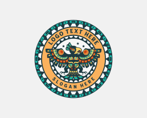 Badge - Decorative Tribal American Bird logo design