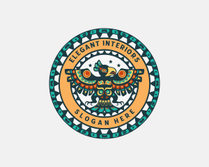 Decorative Tribal American Bird logo design