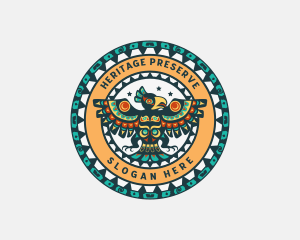 Decorative Tribal American Bird logo design