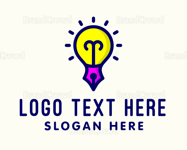 Legal Pen Light Bulb Logo