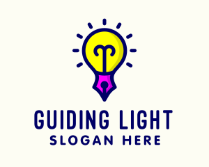 Legal Pen Light Bulb  logo design