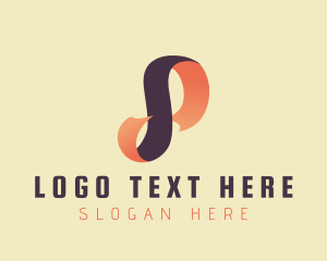 Calligraphy - Swirl Ribbon Letter P logo design