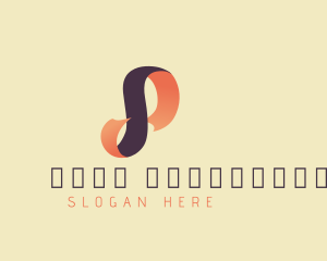 Swirl Ribbon Letter P Logo