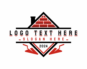 Bricklayer - Brick Trowel Construction logo design