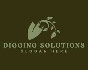 Landscaping Plant Shovel logo design