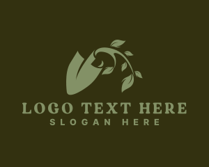 Landscaping Plant Shovel logo design