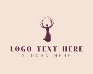 Yoga - Beauty Spa Woman Tree logo design