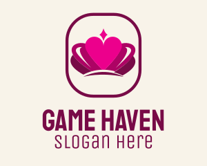 Pageantry - Pink Heart Crown logo design