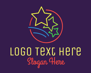Hollywood - Neon Celebrity Stars logo design