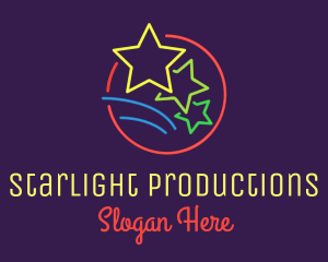 Showbiz - Neon Celebrity Stars logo design