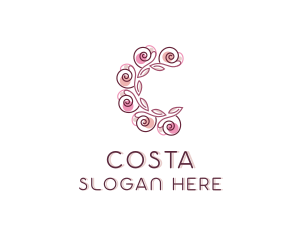 Flower Styling Letter C logo design