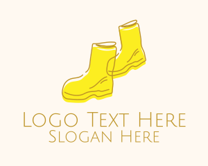 Rainy Day - Yellow Rain Boots logo design