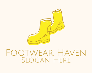 Boots - Yellow Rain Boots logo design