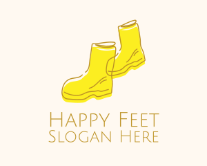 Foot - Yellow Rain Boots logo design