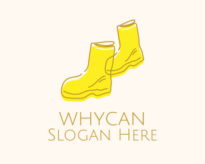 Boot - Yellow Rain Boots logo design