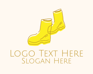 Foot - Yellow Rain Boots logo design