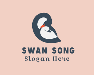 Swan Cygnet Bird  logo design