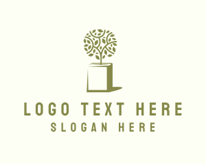 Book - Tree Leaf Book logo design