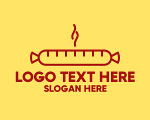 Red And Yellow - Hot Sausage Deli logo design