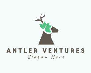 Natural Deer Forest logo design