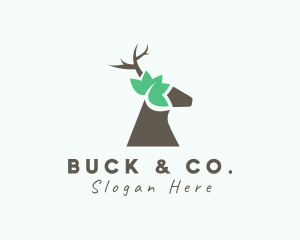 Natural Deer Forest logo design