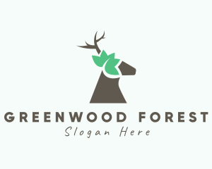 Natural Deer Forest logo design