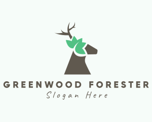 Natural Deer Forest logo design