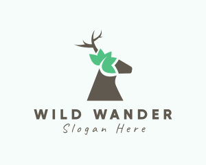 Natural Deer Forest logo design