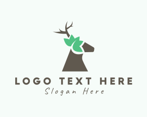 Antler - Natural Deer Forest logo design