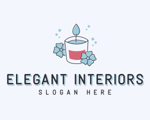 Wellness Candle Flower logo design