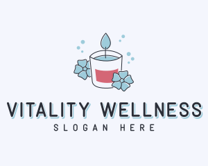 Wellness Candle Flower logo design