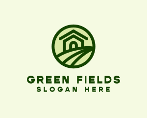 Fields - Farmhouse Farm Landscape logo design