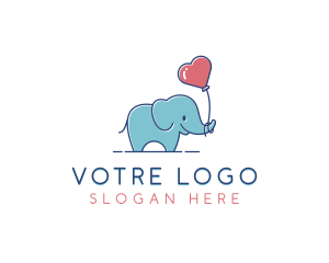 Heart Balloon Elephant Zoo Logo