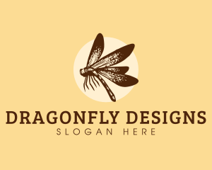 Dragonfly - Flying Dragonfly Insect logo design