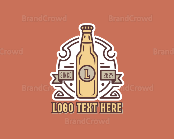 Beer Bottle Brewery Logo