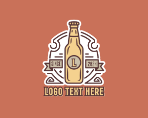 Beer Bottle Brewery Logo