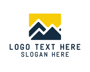 Land - Yellow Blue Mountain logo design