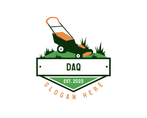Eco - Lawn Mower Gardening Grass logo design